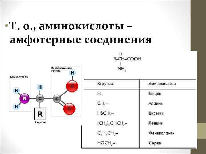  • Т. о. , аминокислоты – амфотерные соединения 