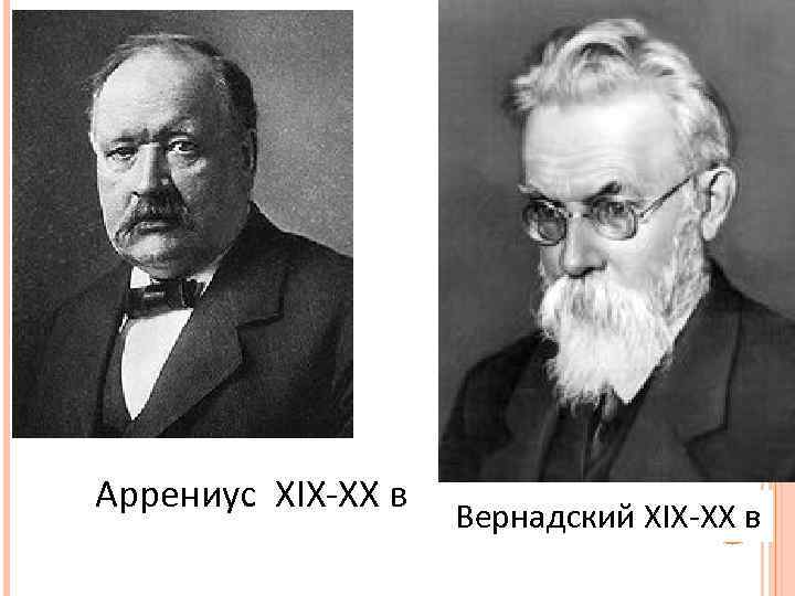 Аррениус XIX-XX в Вернадский XIX-XX в 