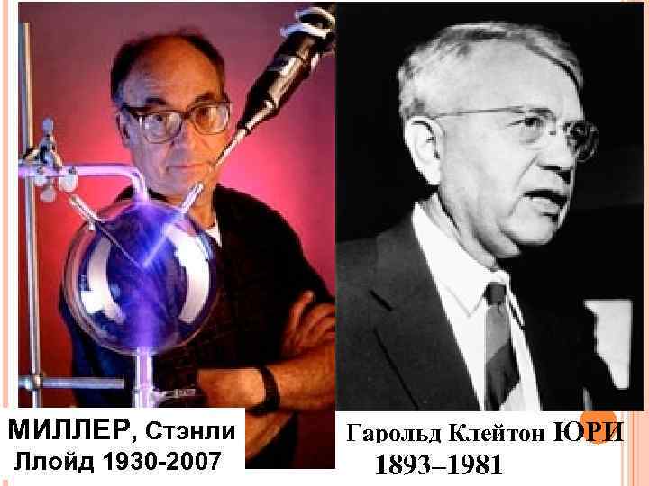 МИЛЛЕР, Стэнли Ллойд 1930 -2007 Гарольд Клейтон ЮРИ 1893– 1981 