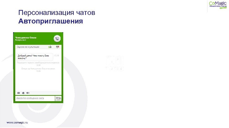 Персонализация чатов Автоприглашения 