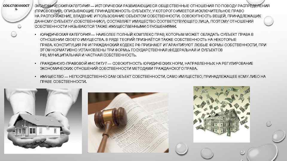 СОБСТВЕННОСТ Ь ЭКОНОМИЧЕСКАЯ КАТЕГОРИЯ — ИСТОРИЧЕСКИ РАЗВИВАЮЩИЕСЯ ОБЩЕСТВЕННЫЕ ОТНОШЕНИЯ ПО ПОВОДУ РАСПРЕДЕЛЕНИЯ (ПРИСВОЕНИЯ), ОПИСЫВАЮЩИЕ