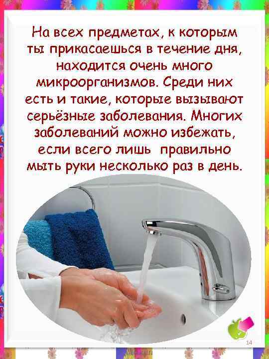 На всех предметах, к которым ты прикасаешься в течение дня, находится очень много микроорганизмов.