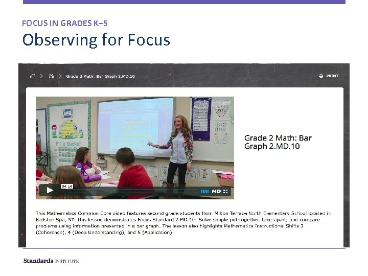 FOCUS IN GRADES K– 5 Observing for Focus 