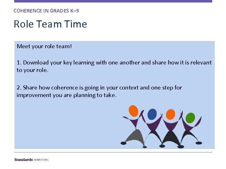 COHERENCE IN GRADES K– 5 Role Team Time Meet your role team! 1. Download