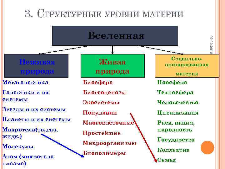 Структурные уровни организации материи