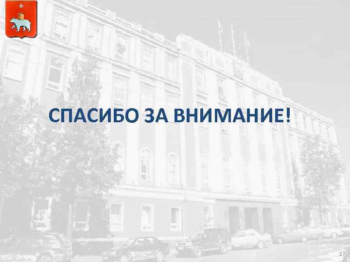 СПАСИБО ЗА ВНИМАНИЕ! 17 