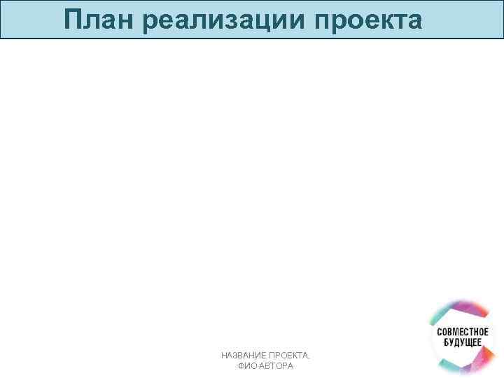 План реализации проекта НАЗВАНИЕ ПРОЕКТА, ФИО АВТОРА 