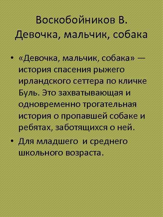 Воскобойников В. Девочка, мальчик, собака • «Девочка, мальчик, собака» — история спасения рыжего ирландского