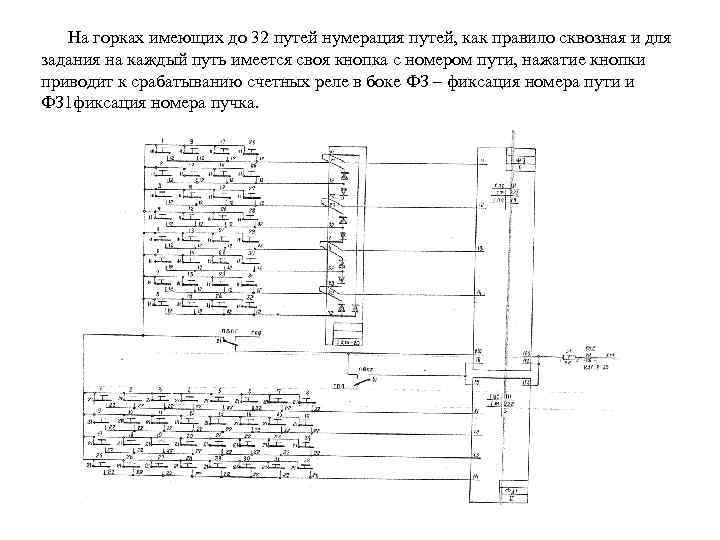  На горках имеющих до 32 путей нумерация путей, как правило сквозная и для