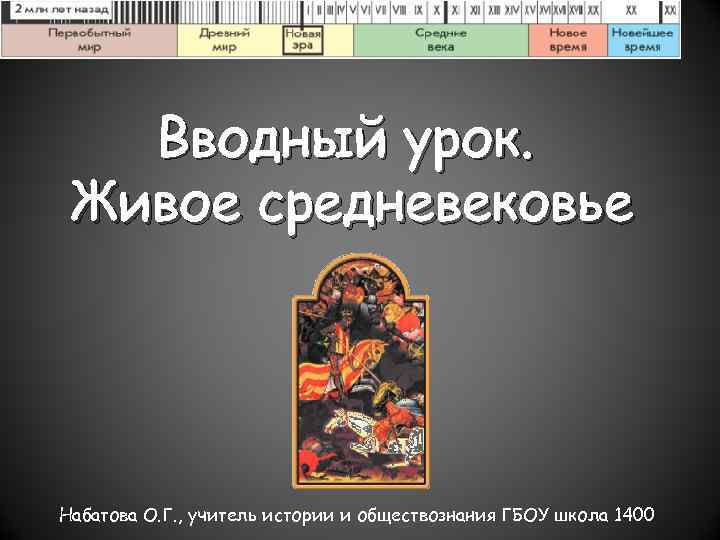 Живое средневековье вводный урок презентация 6 класс