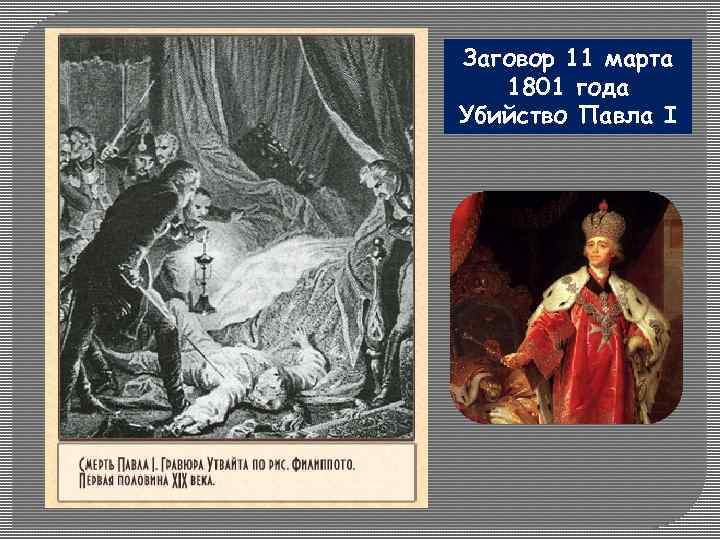 Заговор 11 марта 1801 года Убийство Павла I 
