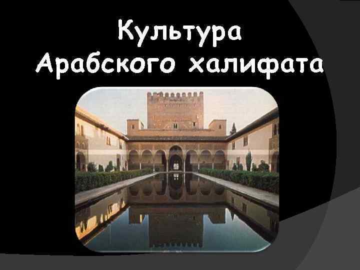 Культура Арабского халифата 
