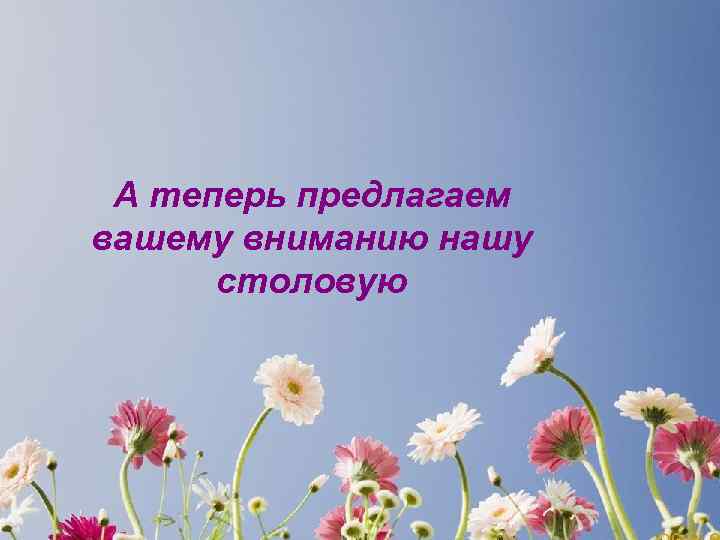 А теперь предлагаем вашему вниманию нашу столовую 