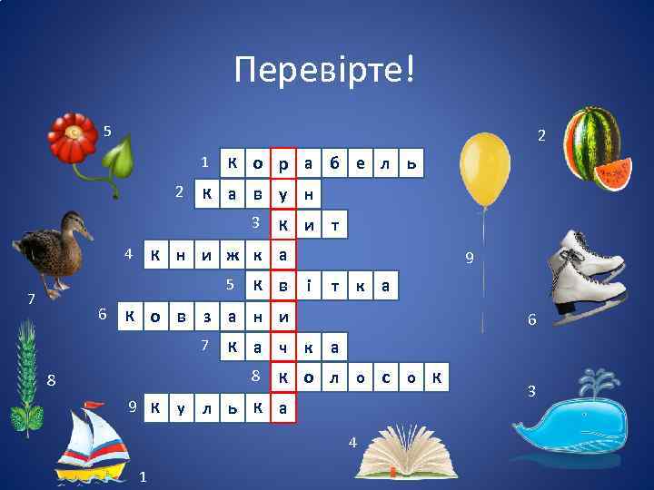 Перевірте! 5 2 1 2 К о р а б е л ь К