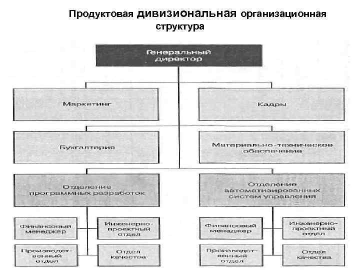 Продуктовая дивизиональная организационная структура 