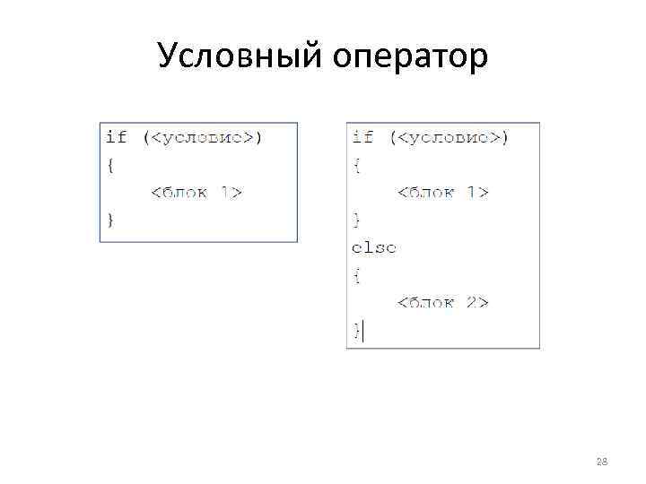 Условный оператор 28 