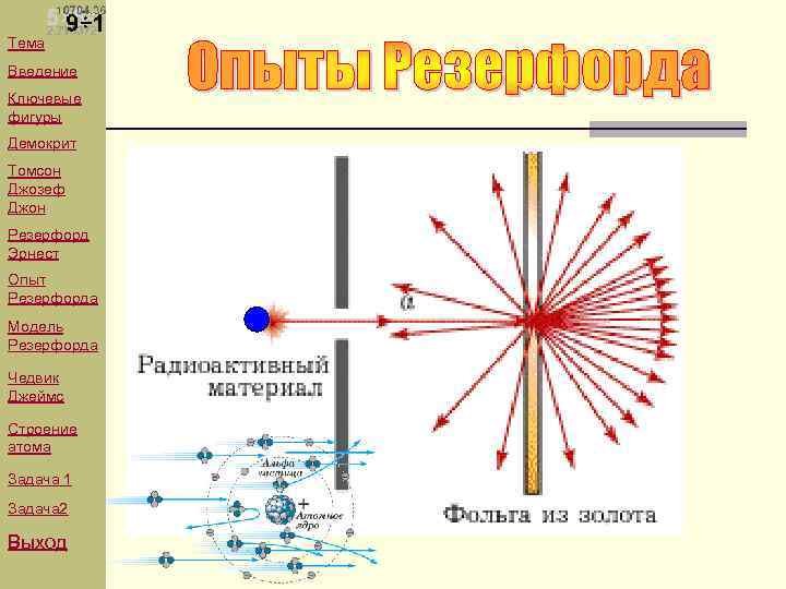Тема Введение Ключевые фигуры Демокрит Томсон Джозеф Джон Резерфорд Эрнест Опыт Резерфорда Модель Резерфорда