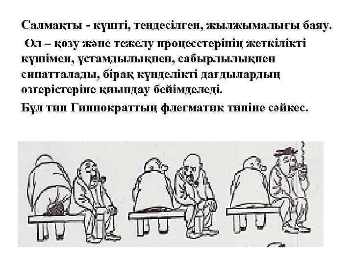 Салмақты - күшті, теңдесілген, жылжымалығы баяу. Ол – қозу және тежелу процесстерінің жеткілікті күшімен,