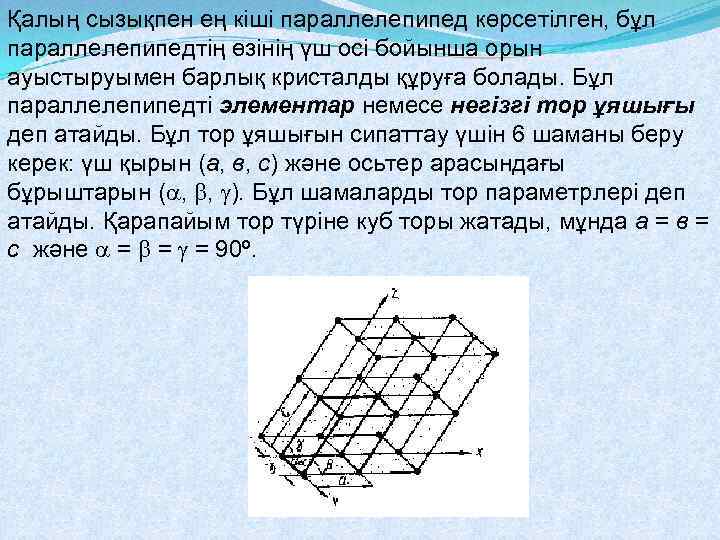 Қалың сызықпен ең кіші параллелепипед көрсетілген, бұл параллелепипедтің өзінің үш осі бойынша орын ауыстыруымен