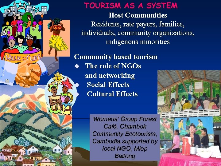 TOURISM AS A SYSTEM Host Communities Residents, rate payers, families, individuals, community organizations, indigenous