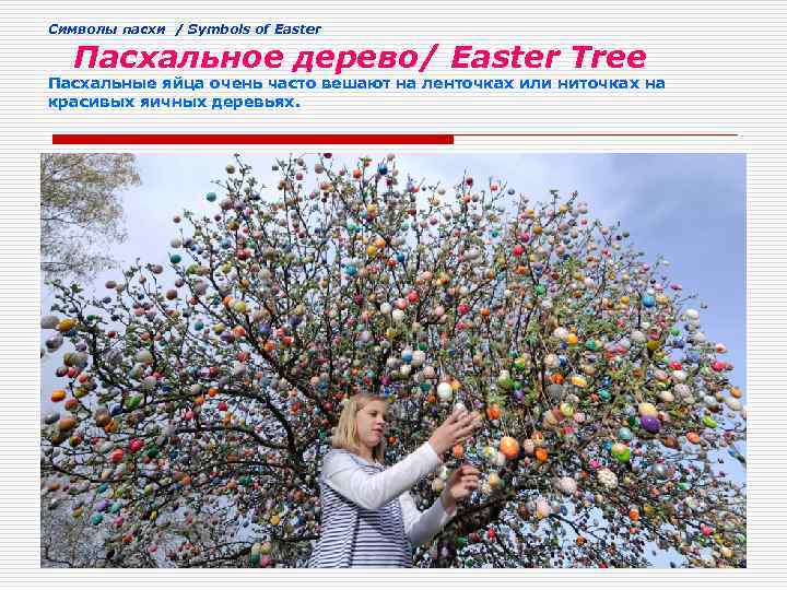 Cимволы пасхи / Symbols of Easter Пасхальное дерево/ Easter Tree Пасхальные яйца очень часто