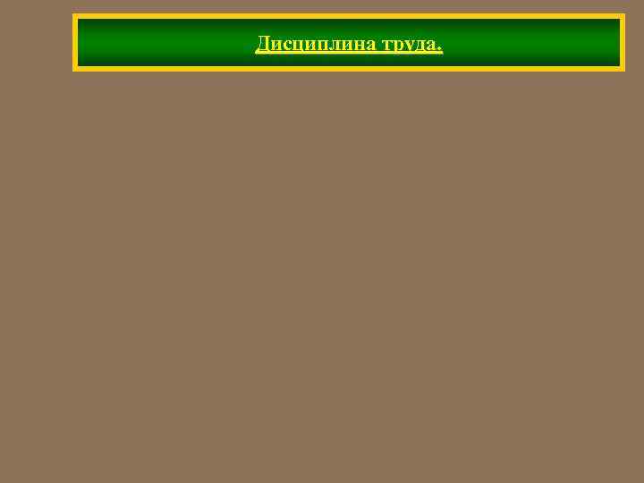 Дисциплина труда. 