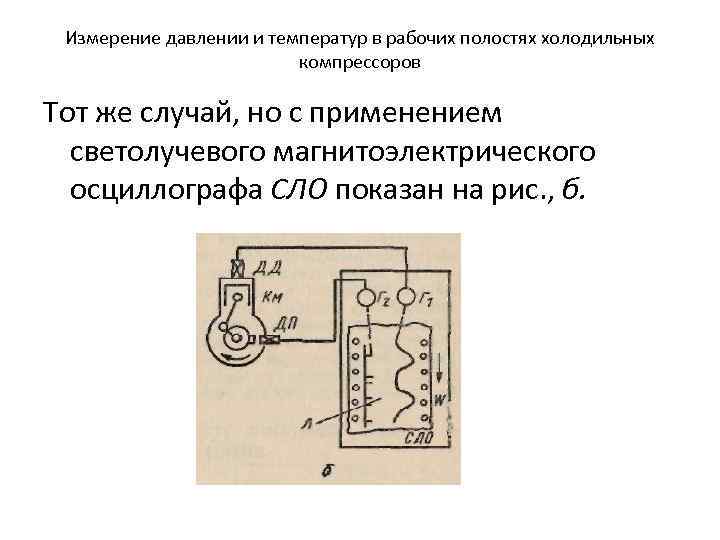 Измерение давлении и температур в рабочих полостях холодильных компрессоров Тот же случай, но с