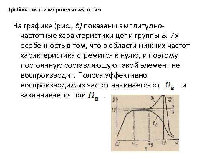 Требования к измерительным цепям На графике (рис. , б) показаны амплитудно частотные характеристики цепи
