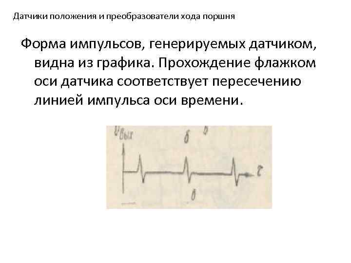 Датчики положения и преобразователи хода поршня Форма импульсов, генерируемых датчиком, видна из графика. Прохождение