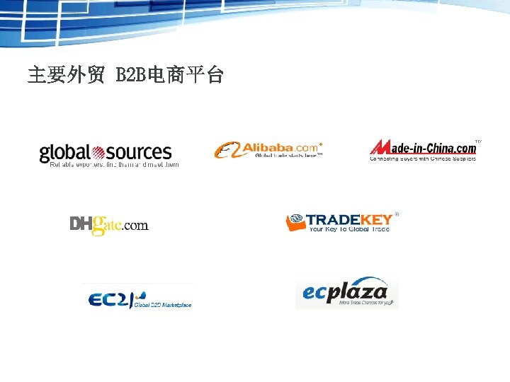 主要外贸 B 2 B电商平台 
