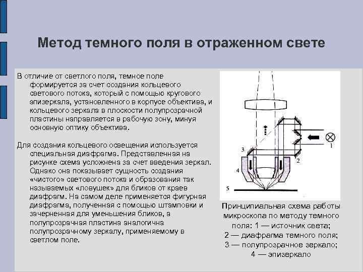 В методе темного поля микроскопии изображение объекта получается