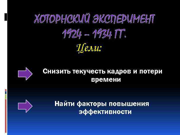 Цели: Снизить текучесть кадров и потери времени Найти факторы повышения эффективности 
