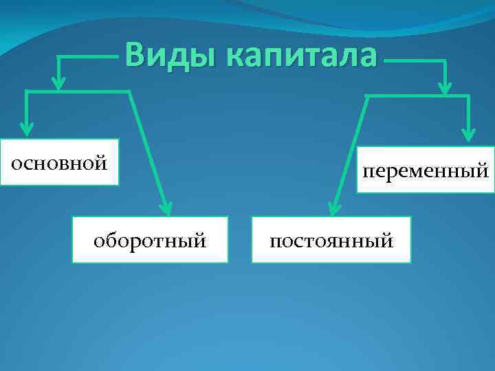 Виды капитала основной оборотный переменный постоянный 