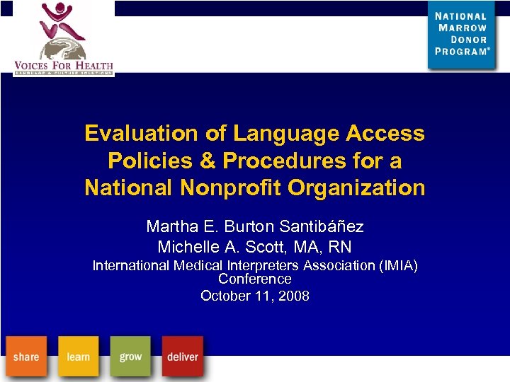 Evaluation of Language Access Policies & Procedures for a National Nonprofit Organization Martha E.