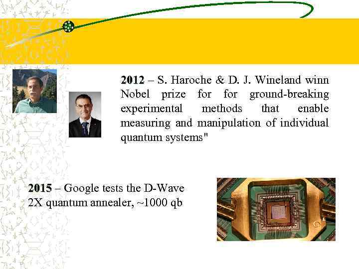 2012 – S. Haroche & D. J. Wineland winn 2012 Nobel prize for ground-breaking