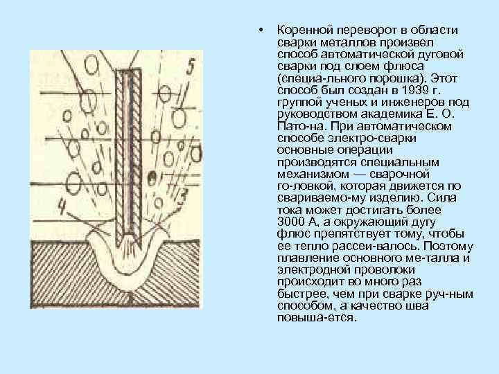  • Коренной переворот в области сварки металлов произвел способ автоматической дуговой сварки под