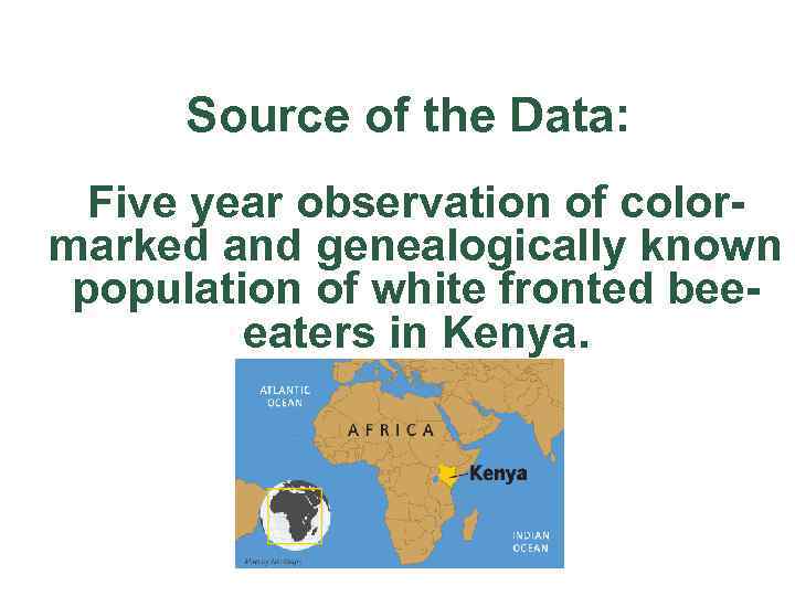 Source of the Data: Five year observation of colormarked and genealogically known population of