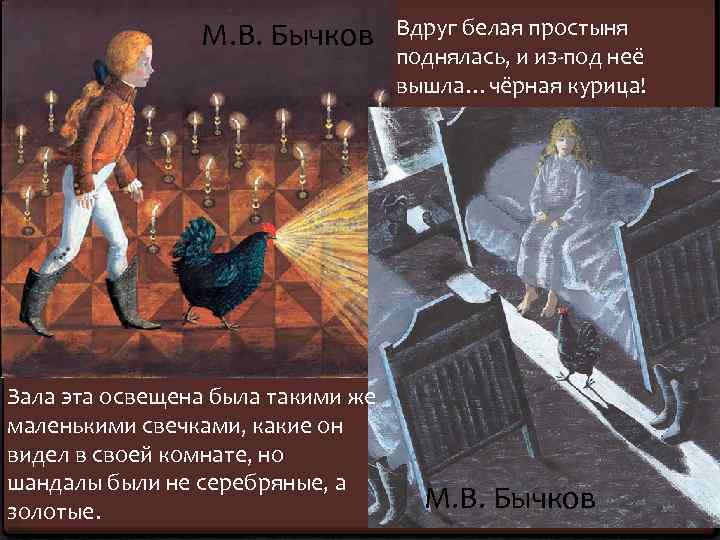 М. В. Бычков Зала эта освещена была такими же маленькими свечками, какие он видел