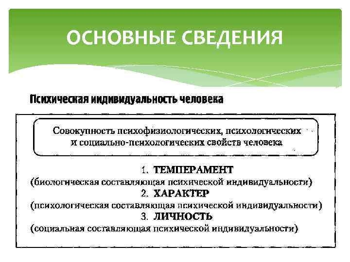 ОСНОВНЫЕ СВЕДЕНИЯ 