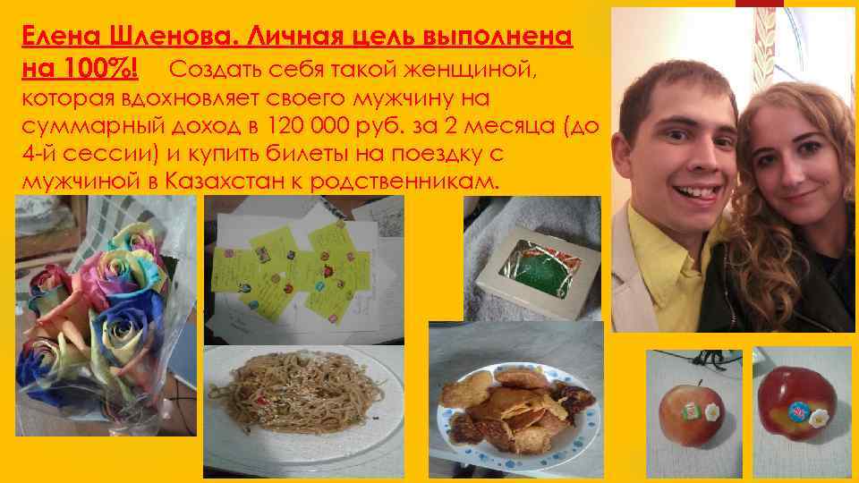 Елена Шленова. Личная цель выполнена на 100%! Создать себя такой женщиной, которая вдохновляет своего