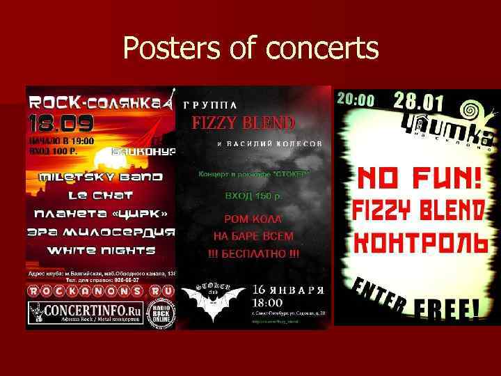 Posters of concerts 