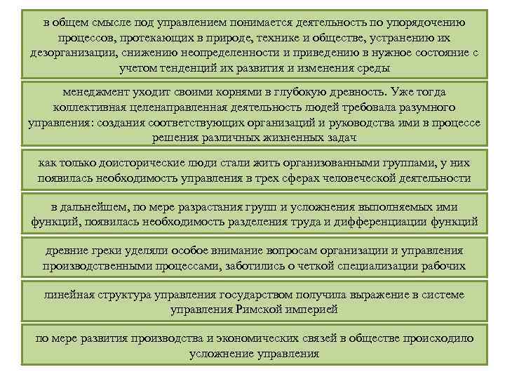 в общем смысле под управлением понимается деятельность по упорядочению процессов, протекающих в природе, технике