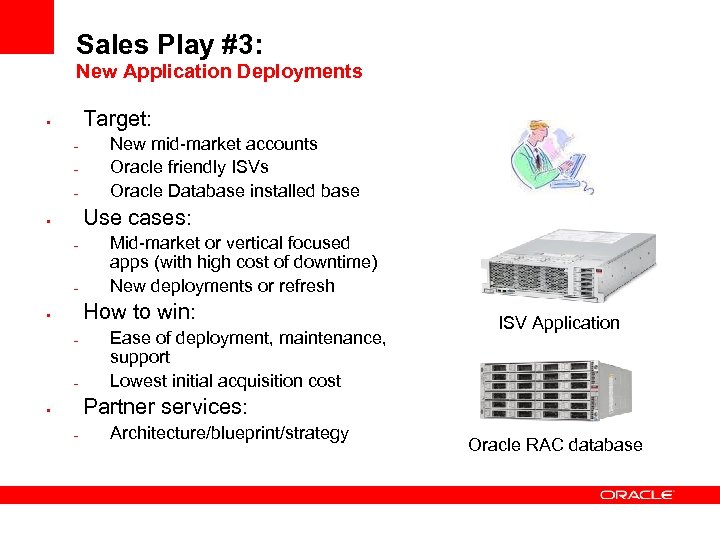 Sales Play #3: New Application Deployments Target: • – – – New mid-market accounts