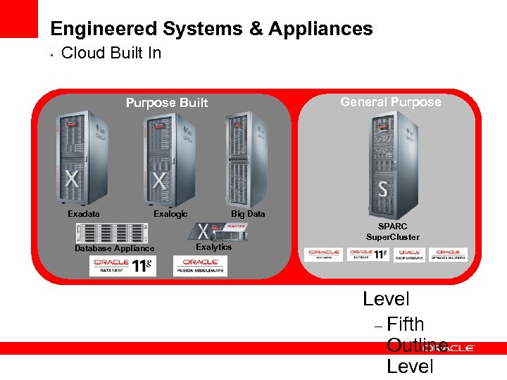 Engineered Systems & Appliances • Cloud Built In Purpose Built General the Click to