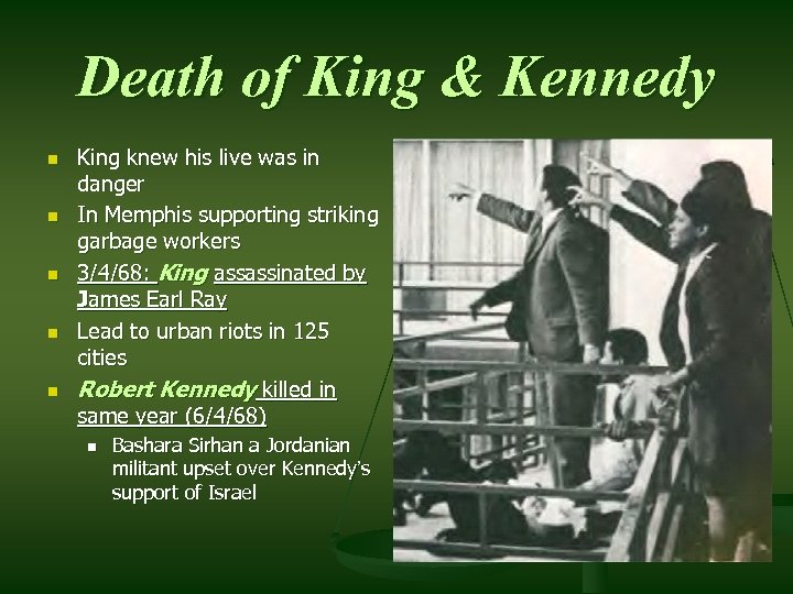 Death of King & Kennedy n n n King knew his live was in