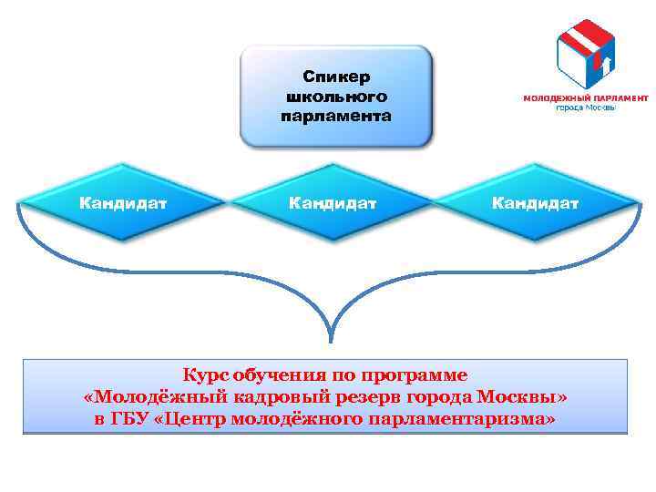 Спикер школьного парламента Кандидат Курс обучения по программе «Молодёжный кадровый резерв города Москвы» в