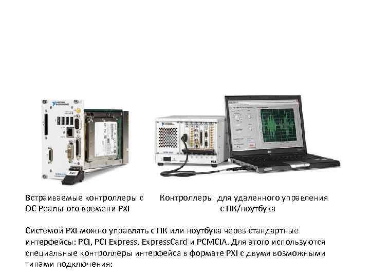 Встраиваемые контроллеры с Контроллеры для удаленного управления ОС Реального времени PXI с ПК/ноутбука Системой