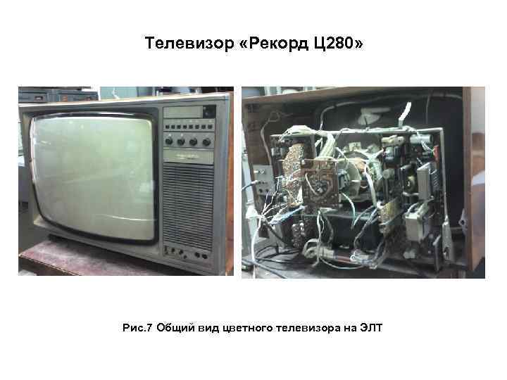 Телевизор «Рекорд Ц 280» Рис. 7 Общий вид цветного телевизора на ЭЛТ 