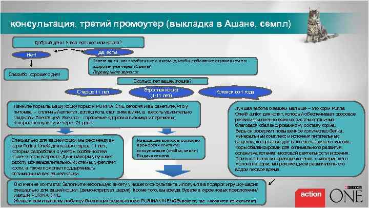  консультация, третий промоутер (выкладка в Ашане, семпл) Добрый день! У вас есть кот