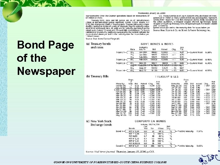 Bond Page of the Newspaper GUANGDONG UNIVERSITY OF FOREIGN STUDIES--SOUTH CHINA BUSINESS COLLEGE 